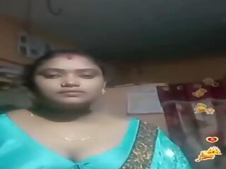 Tamil indien ronde bleu silky chemisier vivre, adulte vidéo 02