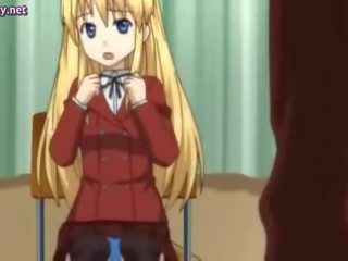 Blond anime tüdruksõber naudib suur hammer